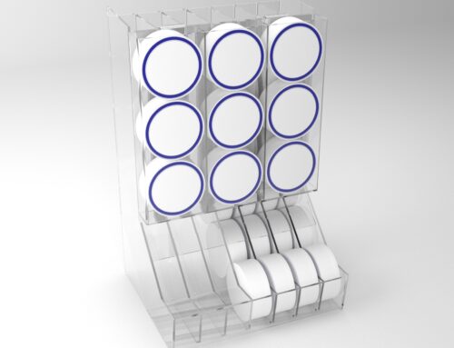 Acrylic display stand with 7 compartments for snuff and nicotine pouches