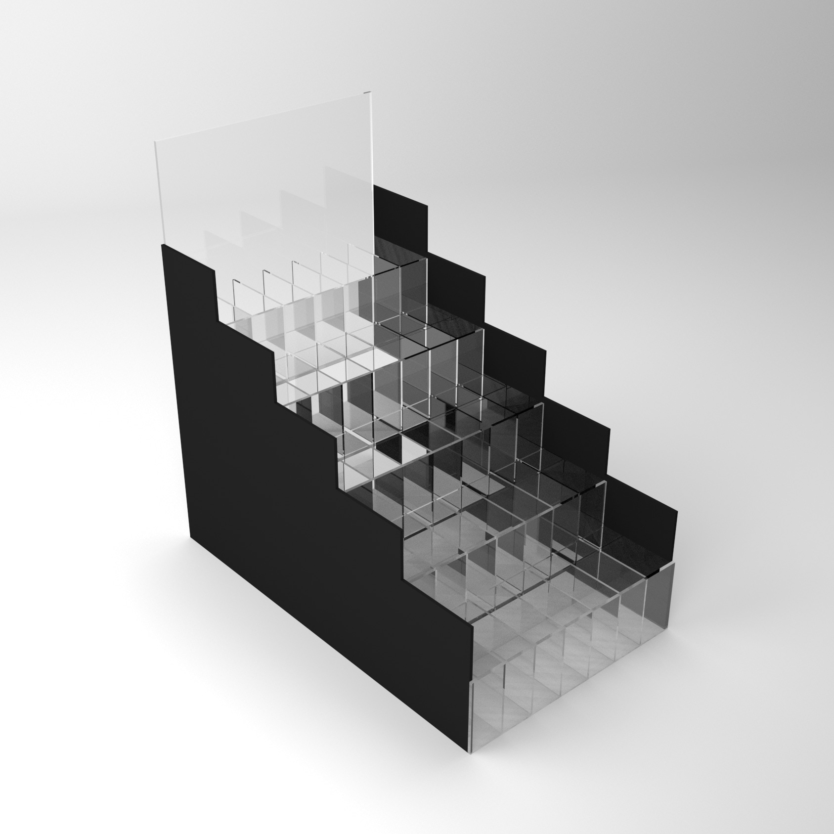 Table top display in black and clear acrylic Displayfabriken